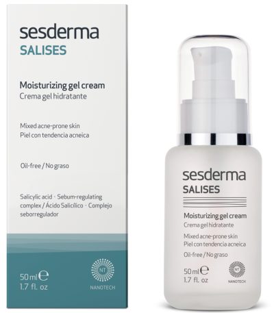 SESDERMA SALISES Drėkinamasis gelinis kremas į aknę linkusiai odai, 50 ml