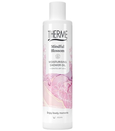 therme mindful blossom moisturising shower oil 250ml