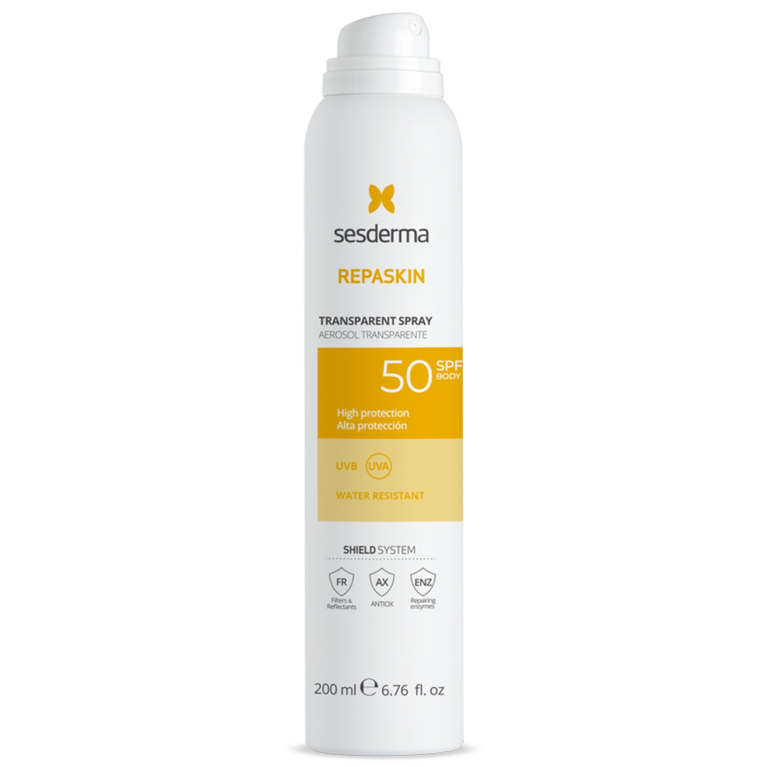 SESDERMA REPASKIN Apsauginis purškiklis nuo saulės kūnui su SPF50, 200 ml SESDERMA REPASKIN Apsauginis purškiklis nuo saulės kūnui su SPF50, 200 ml