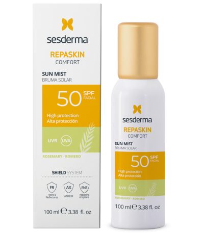 sesderma repaskin comfort apsaugine veido dulksna su rozmarino ekstraktu spf50 100 ml