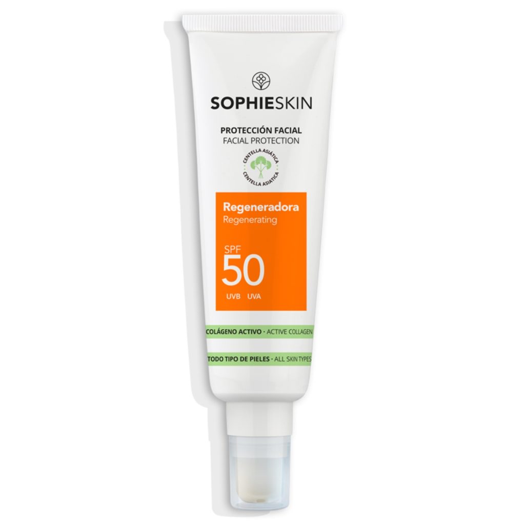 SOPHIE SKIN Odą regeneruojantis apsauginis veido kremas nuo saulės SPF50, 50 ml