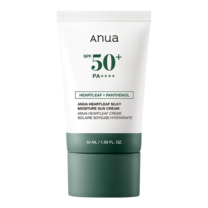 ANUA Heartleaf Silky Moisture Mild Sunscreen SPF50+ PA++++ veido kremas, 50 ml