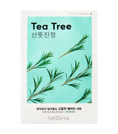 MISSHA AIRY FIT gaivinanti lakštinė veido kaukė, praturtinta arbatmedžio (tea tree) ekstraktu, 19 g