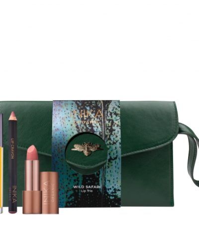 INIKA ORGANIC WILD SAFARI Rinkinys (lūpų serumas 5 ml + lūpų pieštukas 3 g + lūpų dažai 4.2 g)