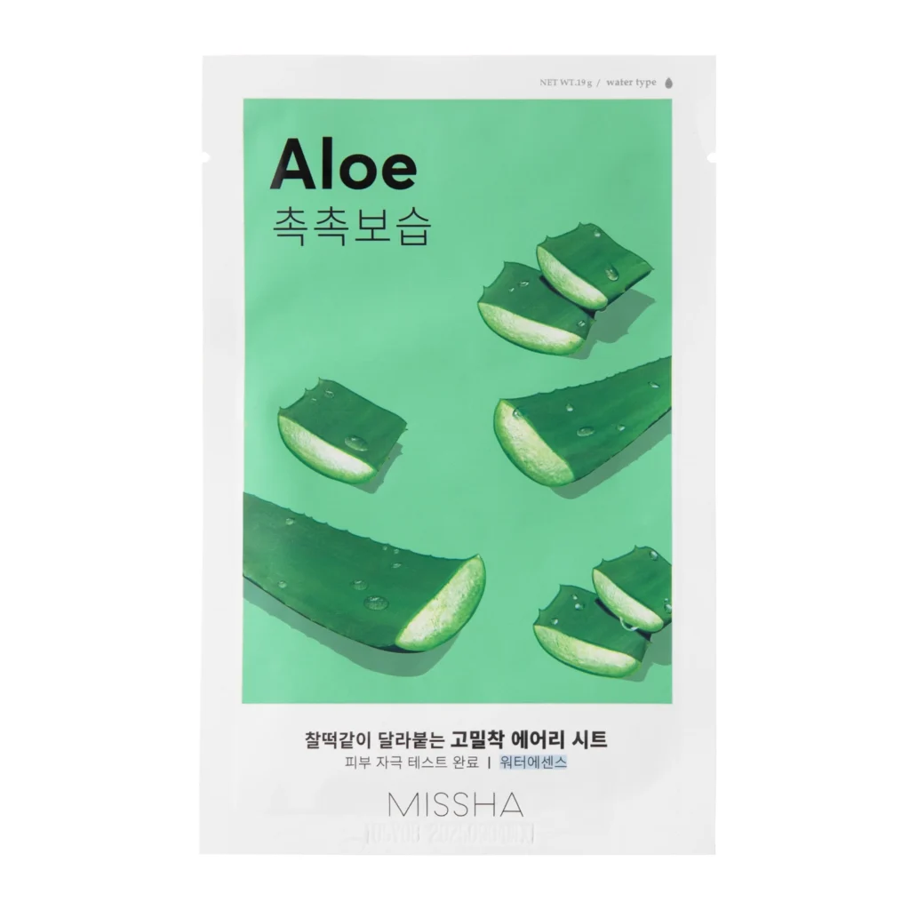 MISSHA AIRY FIT (ALOE) - drėkinamoji alavijų lakštinė kaukė , 19 g
