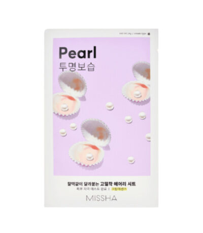MISSHA AIRY FIT (PEARL) drėkinanti ir skaistinanti lakštinė veido kaukė, 19 g