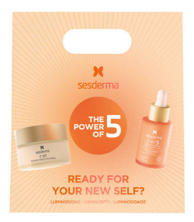 SESDERMA The Power of 5 Luminosity veido odos priežiūros rinkinys serumas 30 ml kremas 50 ml