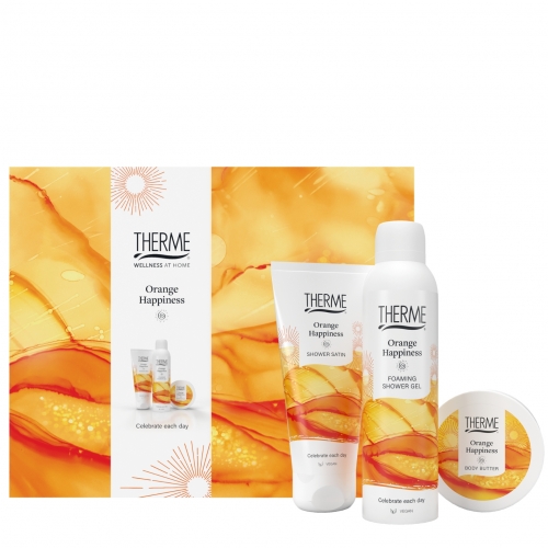 therme orange happiness kit shower satin 200ml body butter 100g foaming shower gel 200ml 500x500 1