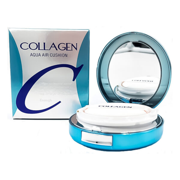 ENOUGH Collagen Aqua Air Cushion SPF50+ PA+++ - drėkinamasis makiažo pagrindas-kušonas su kolagenu, 15g