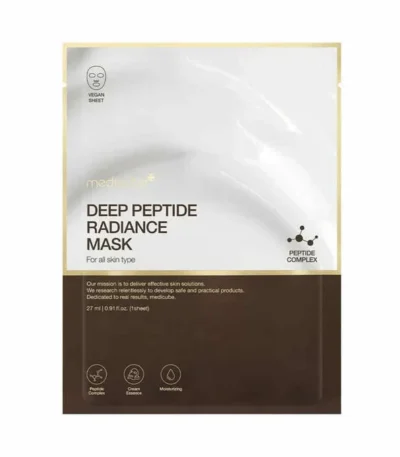 Medicube Deep Peptide Radiance Mask - drėkinanti ir skaistinanti lakštinė veido kaukė su peptidais, 27 ml