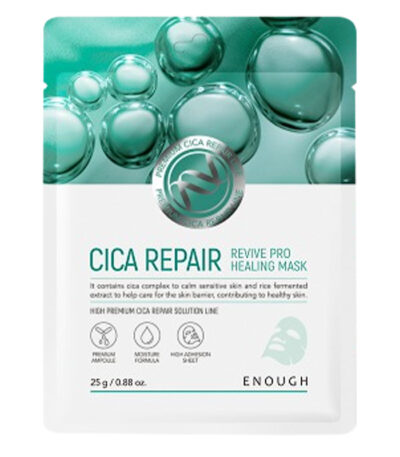 ENOUGH Cica Repair Revive Pro Healing Mask - raminanti lakštinė veido kaukė su hialiurono ekstraktu, 1vnt