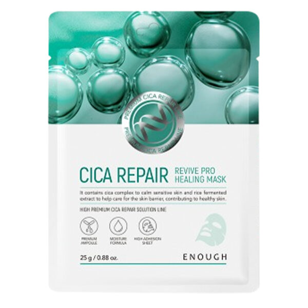 ENOUGH Cica Repair Revive Pro Healing Mask - raminanti lakštinė veido kaukė su hialiurono ekstraktu, 1vnt