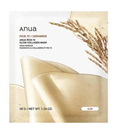 ANUA Rice 70 Glow Collagen Mask - hidrogelinė veido kaukė, 38 g