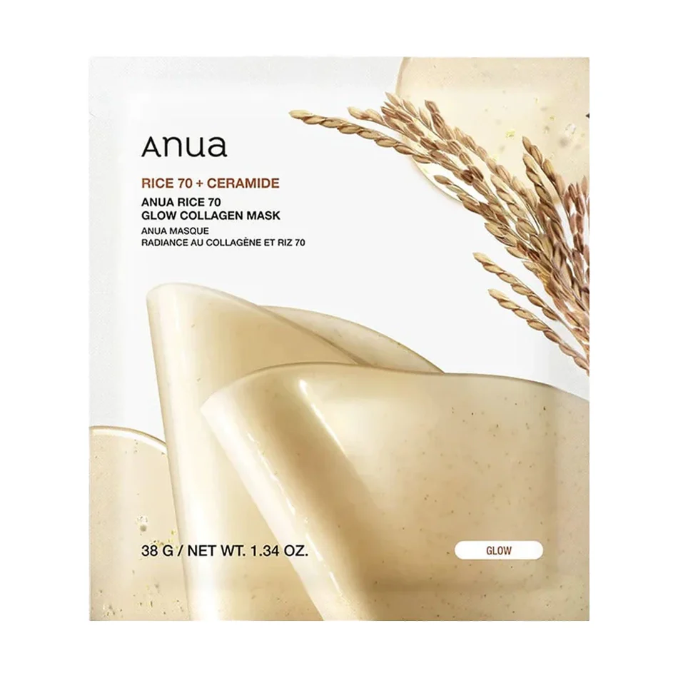 ANUA Rice 70 Glow Collagen Mask - hidrogelinė veido kaukė, 38 g ANUA Rice 70 Glow Collagen Mask - hidrogelinė veido kaukė, 38 g