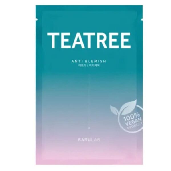 Barulab The Clean Vegan Tea Tree Sheet Mask - gaivinanti ir raminanti lakštinė veido kaukė, 23 g