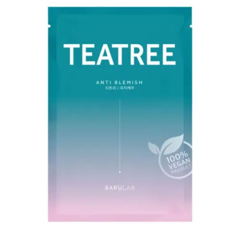 Barulab The Clean Vegan Tea Tree Sheet Mask - gaivinanti ir raminanti lakštinė veido kaukė, 23 g