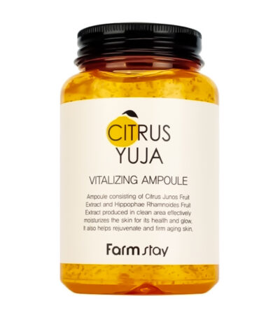 FarmStay Citrus Yuja Vitalizing Ampoule - skaistinamoji veido ampulė su yuja ekstraktu ir niacinamidu, 250 ml