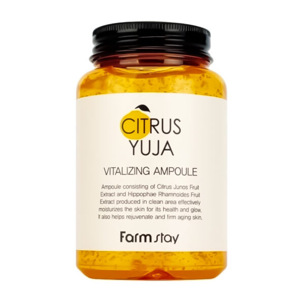 FarmStay Citrus Yuja Vitalizing Ampoule - skaistinamoji veido ampulė su yuja ekstraktu ir niacinamidu, 250 ml