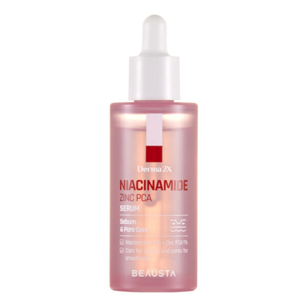 BEAUSTA Derma2X Niacinamide Zinc PCA Serum - lengvas serumas su niacinamidu ir cinku, 50 ml