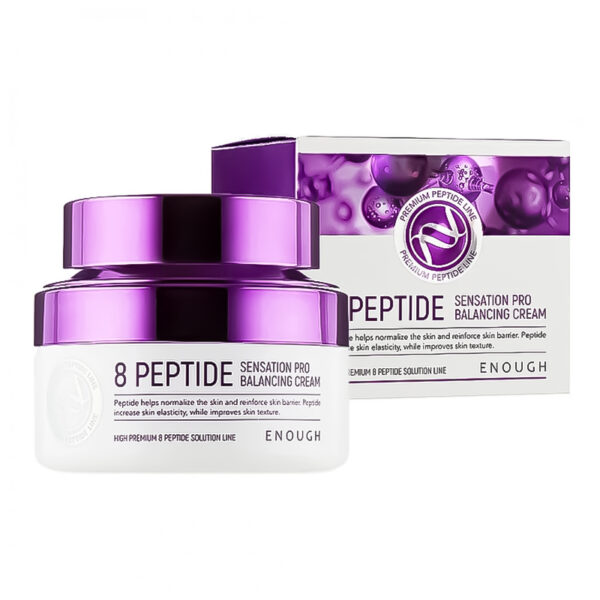 ENOUGH 8 Peptide Sensation Pro Balancing Cream - stangrinantis veido kremas su 8 peptidų kompleksu, 50 ml