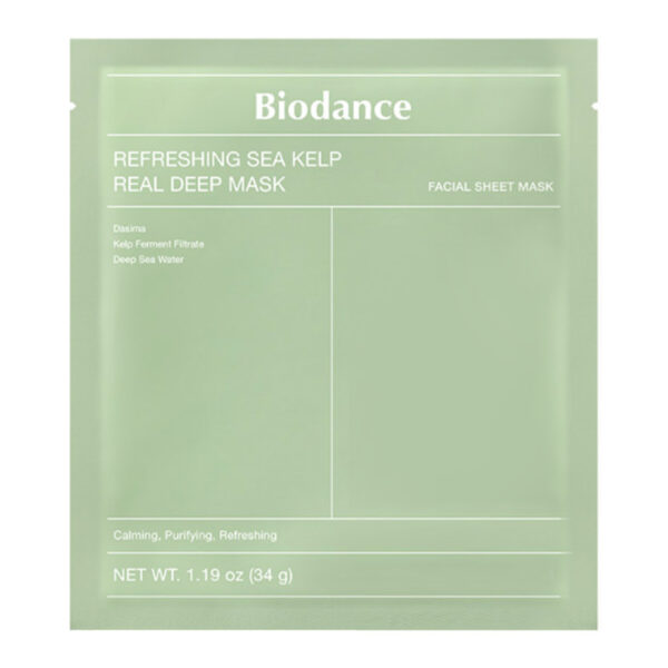 BIODANCE Refreshing Sea Kelp Real Deep Mask - Gaivinanti lakštinė hidrogelinė veido kaukė, 1vnt.