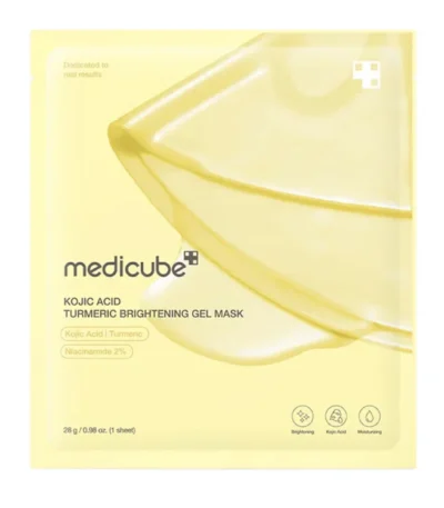 Medicube Kojic Acid Turmeric Brightening Gel Mask - hidrogelinė veido kaukė, 28 g