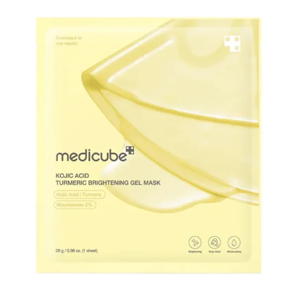 Medicube Kojic Acid Turmeric Brightening Gel Mask - hidrogelinė veido kaukė, 28 g