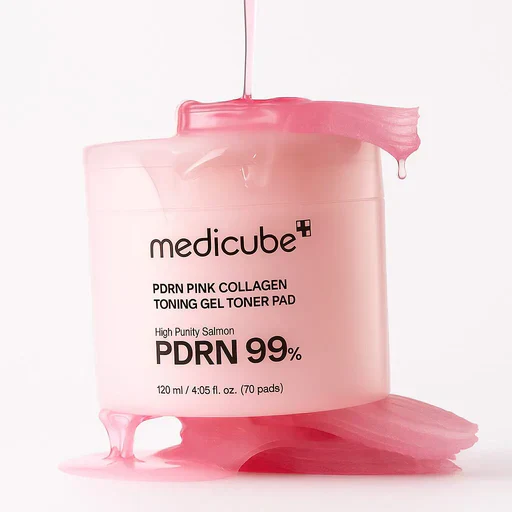 Medicube PDRN Pink Collagen Toning Gel Toner Pad - toniko padeliai su PDRN ir kolagenu, 70 vnt