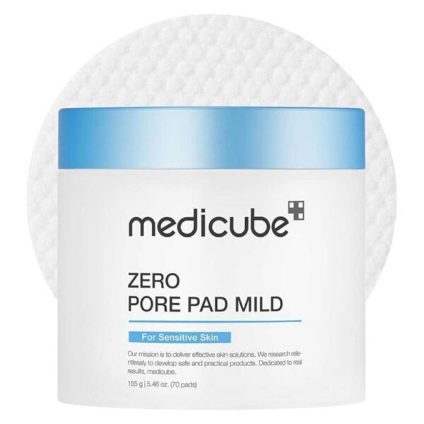 Medicube Zero Pore Mild Pad , eksfolijuojantys padeliai kasdienei porų priežiūrai, 155 g/70 vnt.