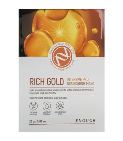 ENOUGH Rich Gold Intensive Pro Nourishing Mask 1 pc – intensyviai maitinanti lakštinė veido kaukė su aukso jonais, 1vnt.