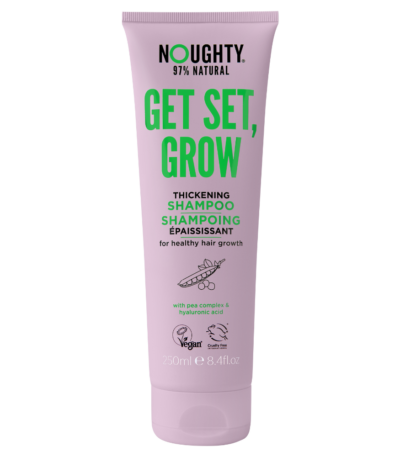 Noughty Get Set Grow plaukų augimą skatinantis šampūnas su hialurono rūgštimi ir žirnių kompleksu, 250 ml