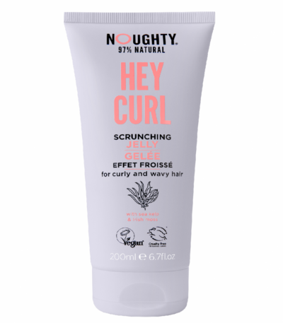 Noughty Hey Curl vidutinio stiprumo plaukų želė garbanotiems ir banguotiems plaukams su jūros rudadumblių ekstraktais, 200 ml