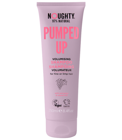 Noughty Pumped Up plaukų apimtį didinantis šampūnas ploniems suglebusiems plaukams su raudonųjų vynuogių ekstraktais ir vitaminu B5, 250 ml