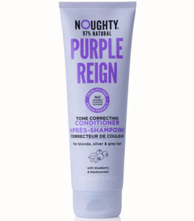 Noughty Purple Reign geltonus plaukų atspalvius koreguojantis kondicionierius su mėlynių ir juodųjų serbentų ekstraktais, 250 ml