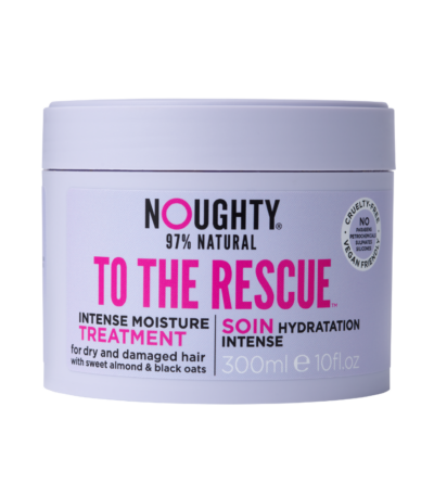 Noughty To The Rescue intensyviai drėkinanti kaukė sausiems, pažeistiems plaukams su saldžiųjų migdolų aliejumi ir juodųjų avižų ekstraktais, 300 ml