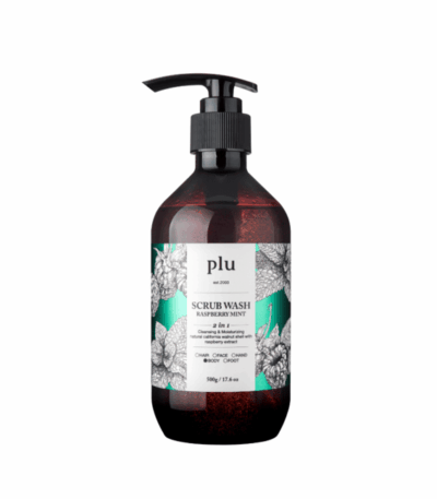 plu Scrub Wash Raspberry Mint -gaivinantis 2 viename kūno prausiklis su šveičiamuoju efektu, 200 ml, 500 g