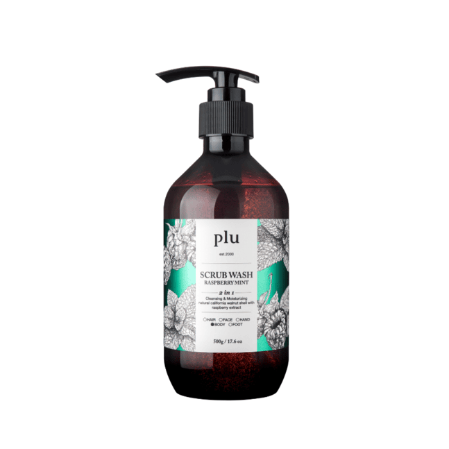 plu Scrub Wash Raspberry Mint -gaivinantis 2 viename kūno prausiklis su šveičiamuoju efektu, 200 ml, 500 g