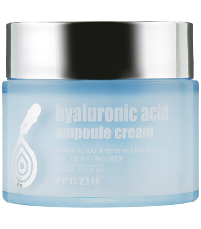Zenzia Hyaluronic Acid Ampoule Cream - intensyviai drėkinantis veido kremas su hialurono rūgštimi, 70 ml