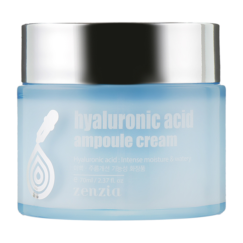 Zenzia Hyaluronic Acid Ampoule Cream - intensyviai drėkinantis veido kremas su hialurono rūgštimi, 70 ml