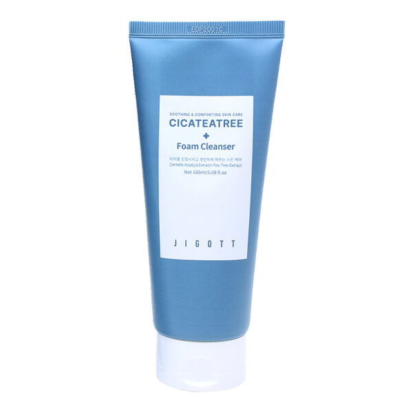 JIGOTT Cicateatree Foam Cleanser - valomosios veido putos su Centella Asiatica ir arbatmedžio ekstraktais, 180 ml