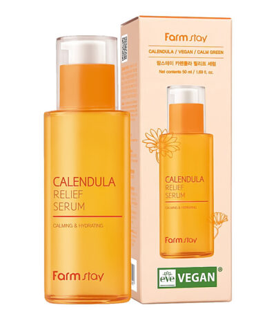 FarmStay Calendula Relief Serum - raminamasis veido serumas su medetkų ekstraktu, 50 ml