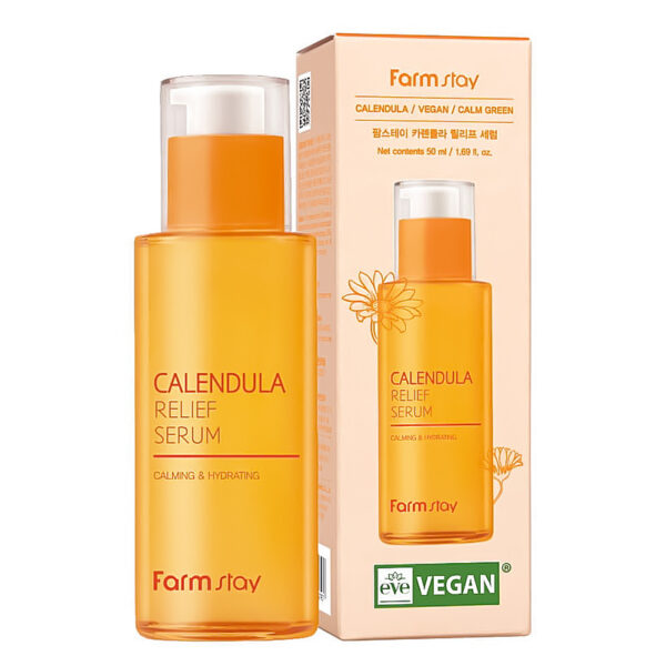 FarmStay Calendula Relief Serum - raminamasis veido serumas su medetkų ekstraktu, 50 ml