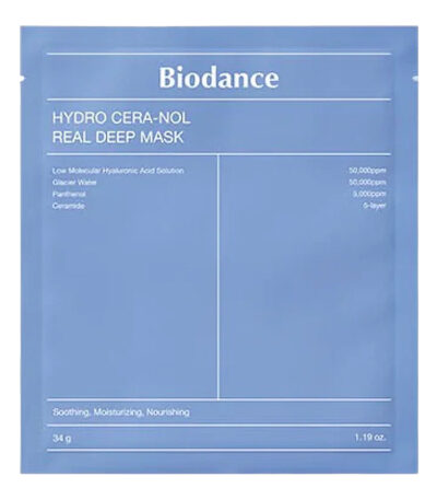 BIODANCE Hydro Cera-Nol Real Deep Sheet Mask 1 pcs - intensyviai drėkinanti lakštinė veido kaukė