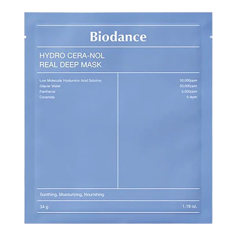 BIODANCE Hydro Cera-Nol Real Deep Sheet Mask 1 pcs - intensyviai drėkinanti lakštinė veido kaukė