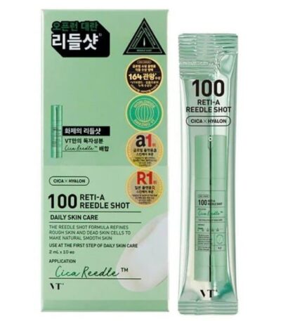 VT COSMETICS Reti-A Reedle Shot 100 - odos atnaujinimą skatinantis serumas su (2 ml × 10 vnt)