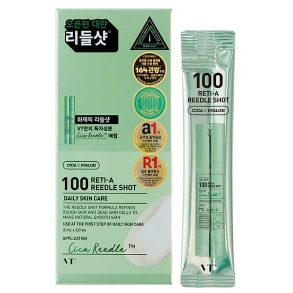VT COSMETICS Reti-A Reedle Shot 100 - odos atnaujinimą skatinantis serumas su (2 ml × 10 vnt)