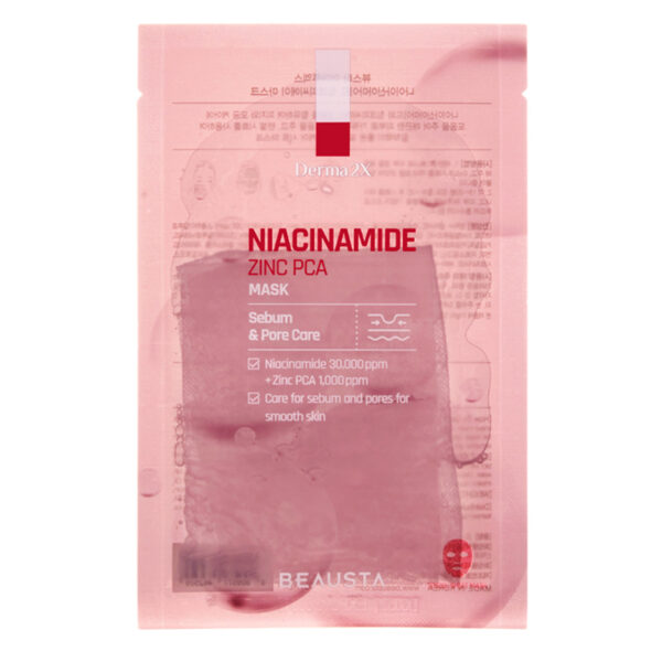 BEAUSTA Derma 2X Niacinamide Zinc PCA Mask - lakštinė veido kaukė, 1 vnt
