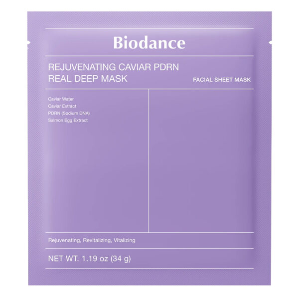 BIODANCE Rejuvenating Caviar PDRN Real Deep Mask , hidrogelinė veido kaukė, 1 vnt
