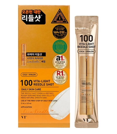 VT COSMETICS Vita-Light Reedle Shot 100 SET, skaistinantis serumas (2 ml × 10 vnt.)