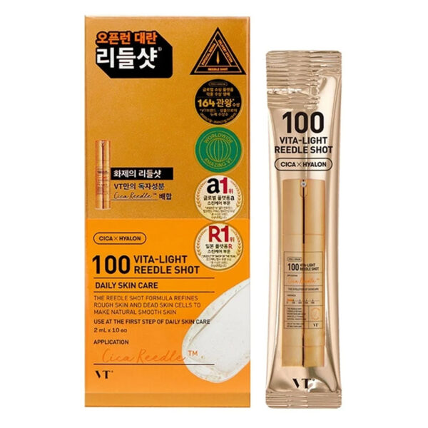 VT COSMETICS Vita-Light Reedle Shot 100 SET, skaistinantis serumas (2 ml × 10 vnt.)